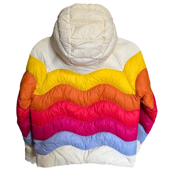 Marine Layer NEW ML X LF Apres Puffer Antique White Mullti Colorblock Size XS - Picture 11 of 15